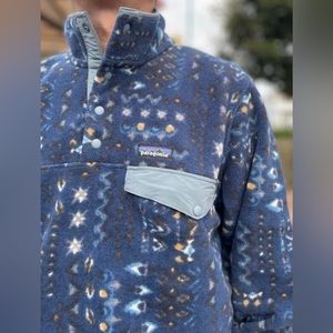 Patagonia Synchilla Snap-T Pullover Men's Size M Wandering Woods Tidepool Blue